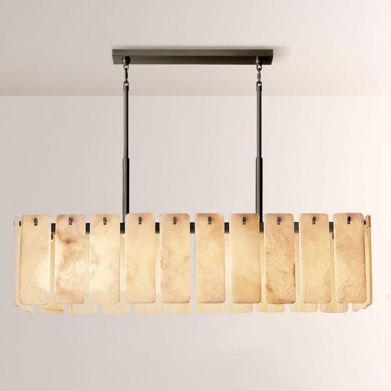 Calama Alabaster Rectangular Chandelier 60"
