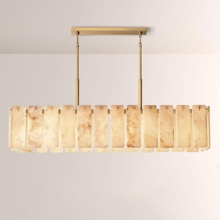 Calama Alabaster Rectangular Chandelier 72"