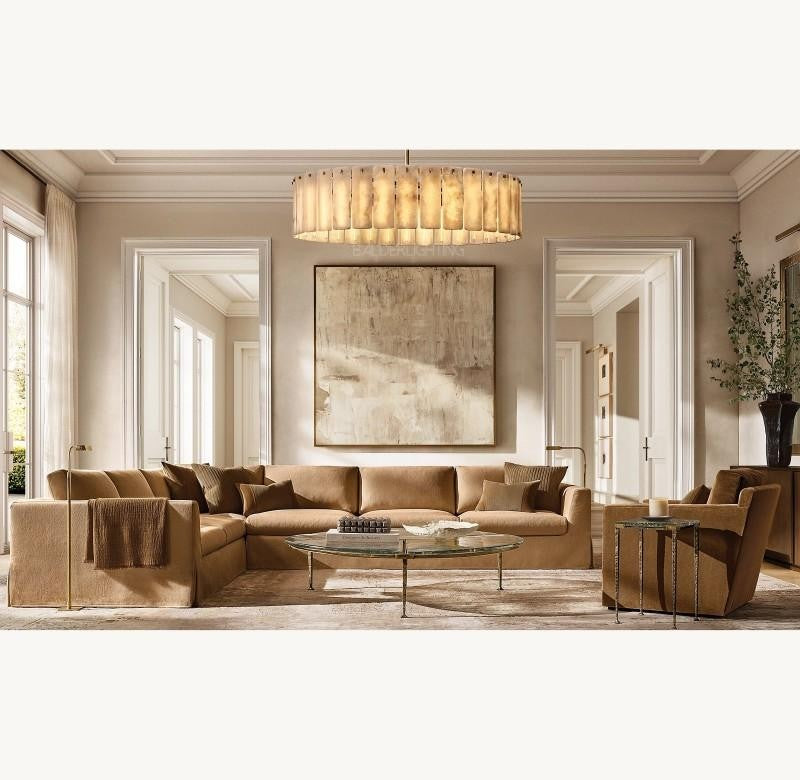 Calama Alabaster Round Chandelier 48"