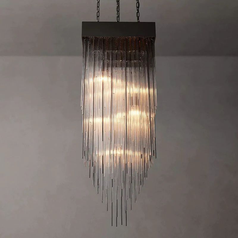 Cascade Square Living Room Chandelier 21"