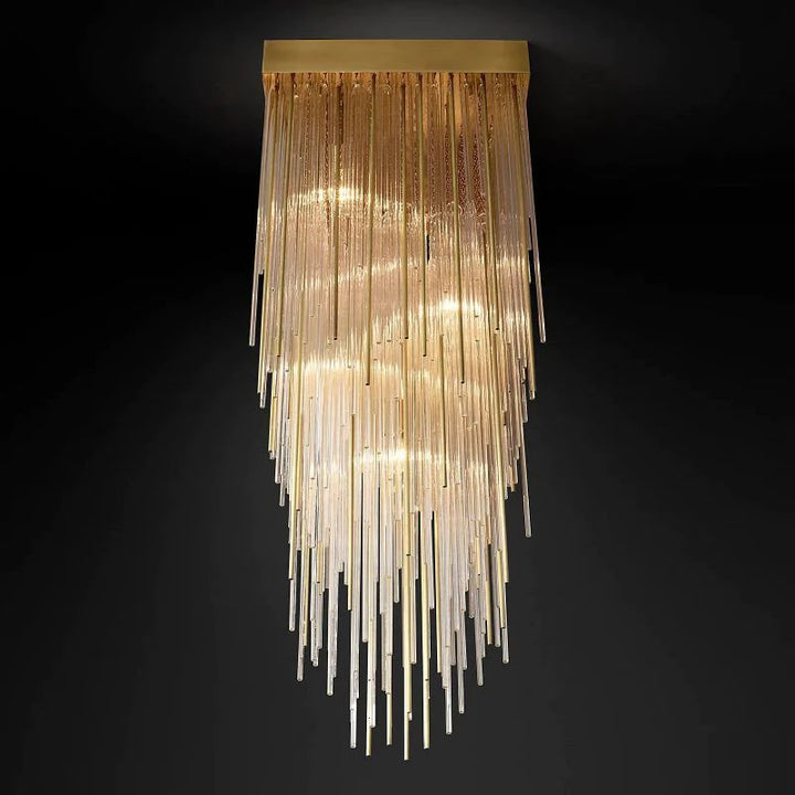 Cascade Square Living Room Chandelier 21"