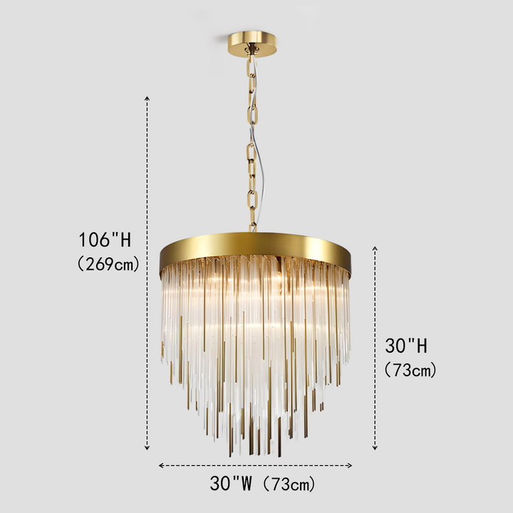 Casco Aged Crystal Chandelier 30"