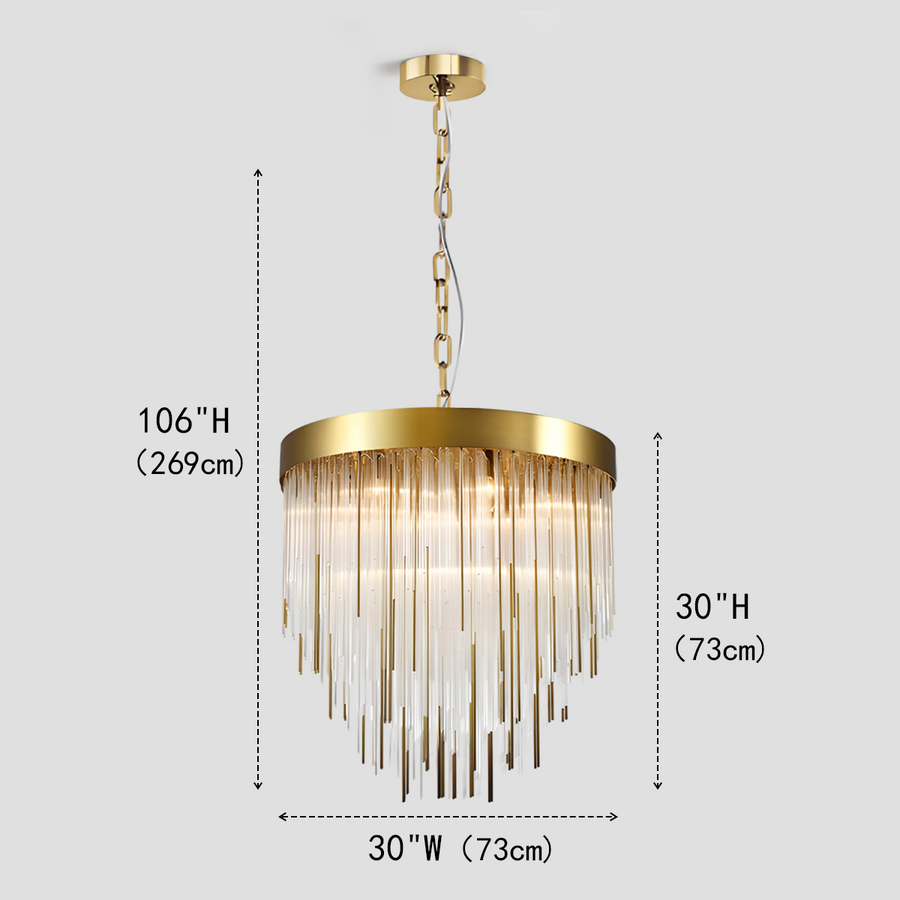 Casco Aged Crystal Chandelier 30"