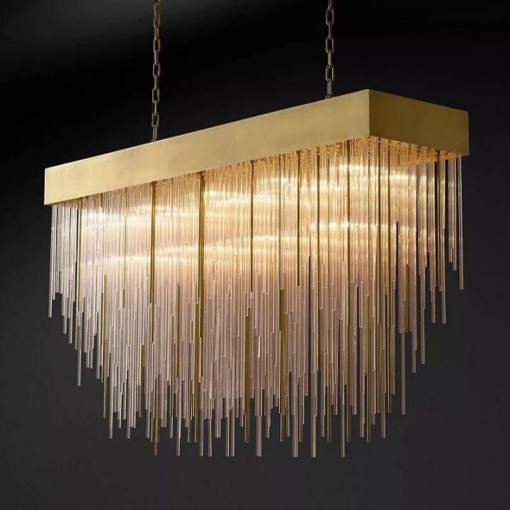 Hiram Blown Glass Rectangular Chandelier 54"