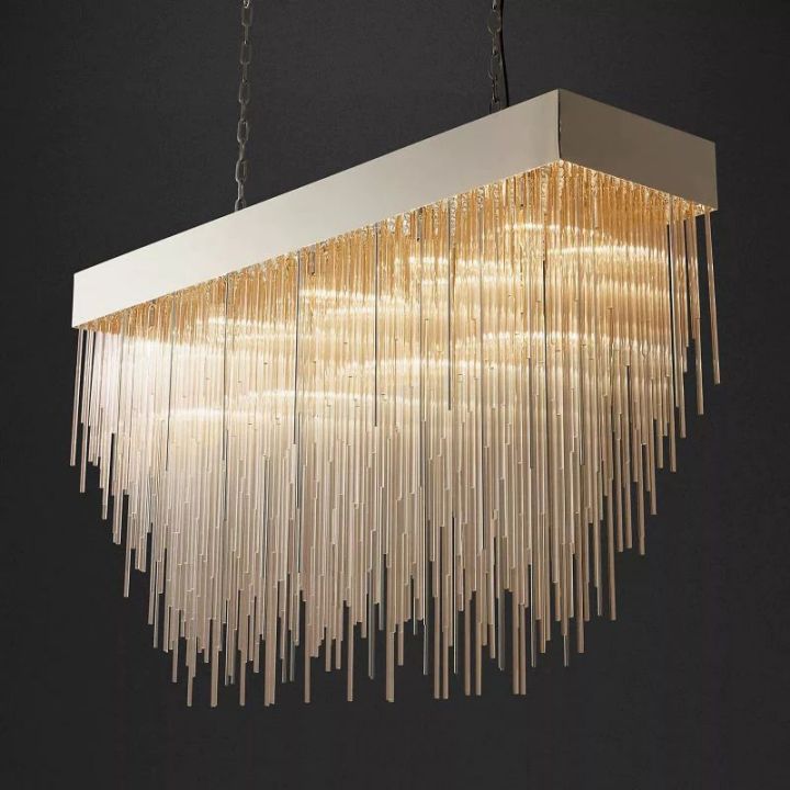 Hiram Blown Glass Rectangular Chandelier 54"