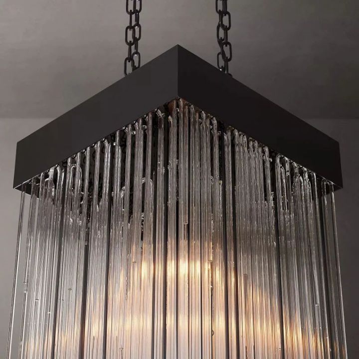 Hiram Blown Glass Square Chandelier 21"