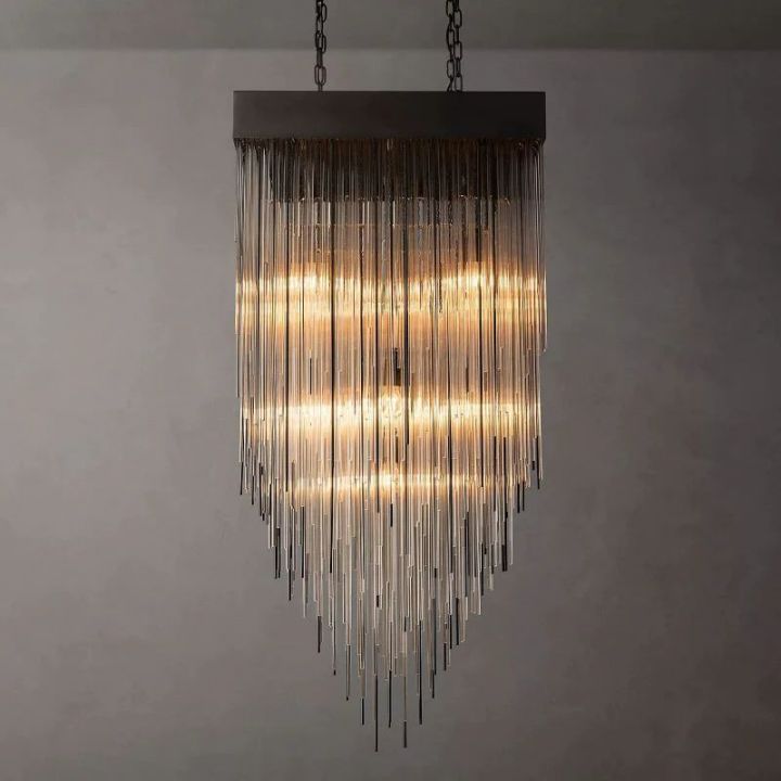 Hiram Blown Glass Square Chandelier 30"