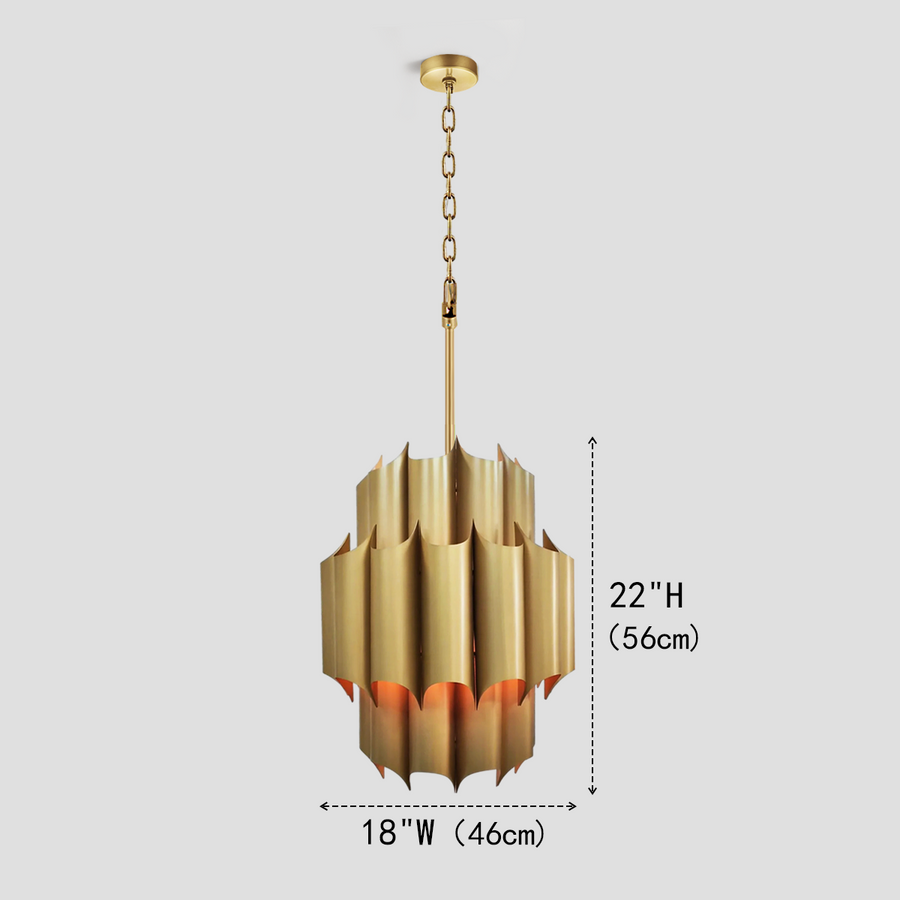 Cathedral Brass Fluted Chandelier