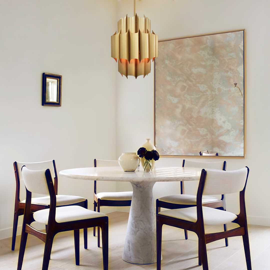 Cathedral Brass Fluted Chandelier