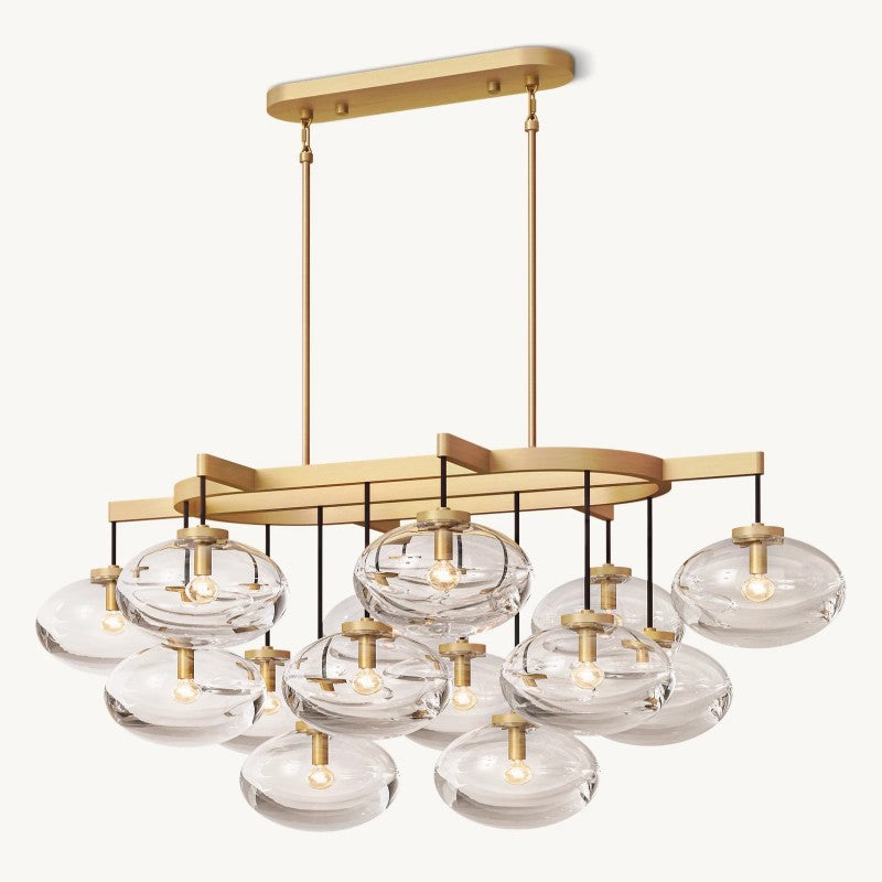 Celeste Clear Glass Linear Chandelier 54"