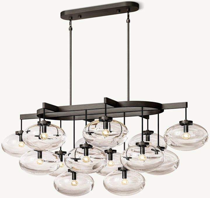 Celeste Clear Glass Linear Chandelier 54"