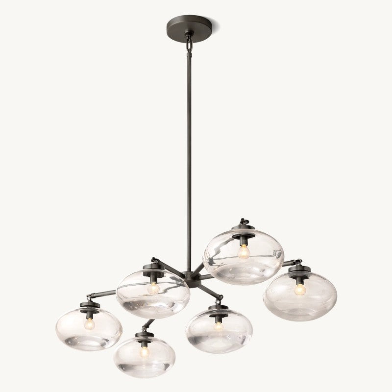 Celeste Clear Glass Mobile Linear Chandelier