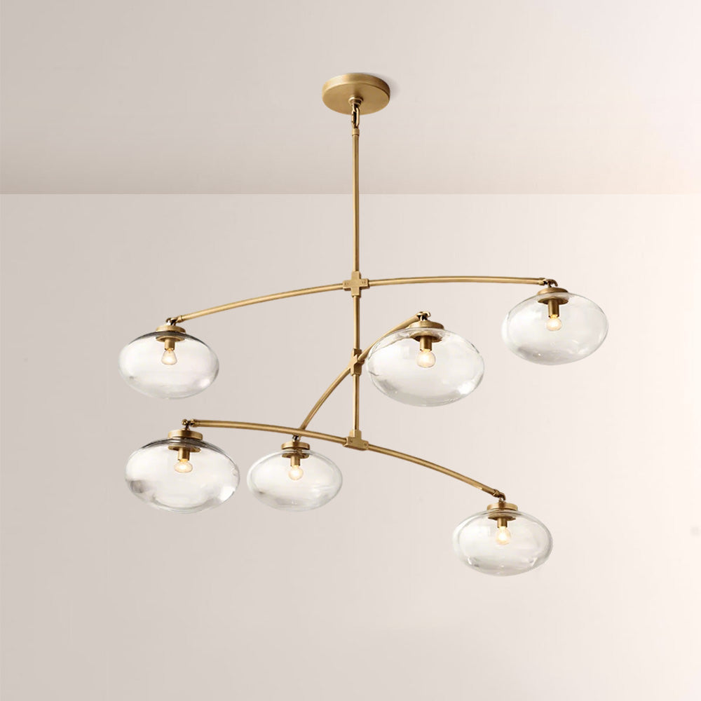 Celeste Clear Glass Mobile Round Chandelier