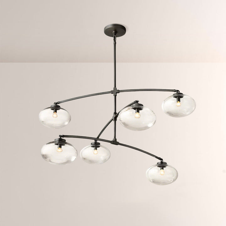 Celeste Clear Glass Mobile Round Chandelier