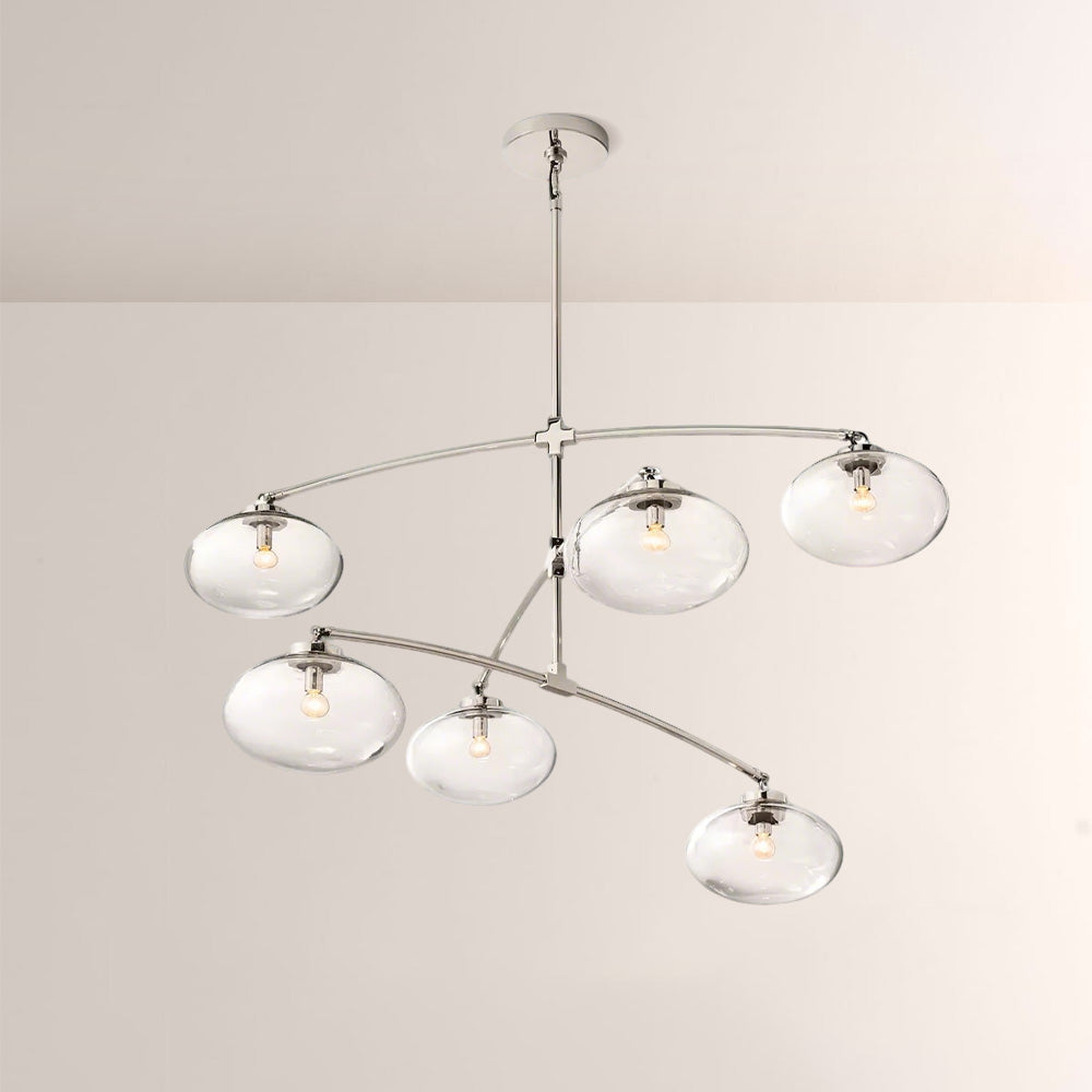 Celeste Clear Glass Mobile Round Chandelier