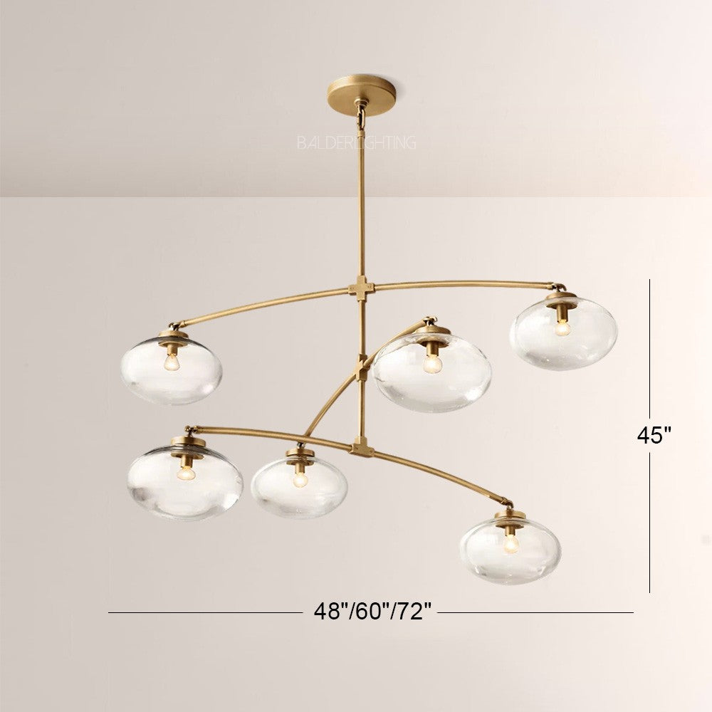 Celeste Clear Glass Mobile Round Chandelier