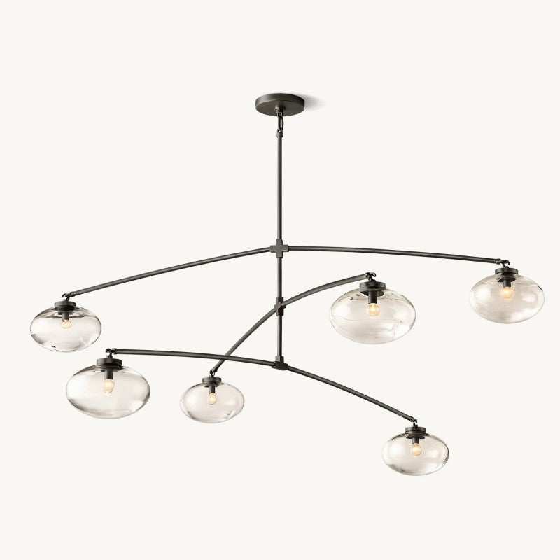 Celeste Clear Glass Mobile Round Chandelier