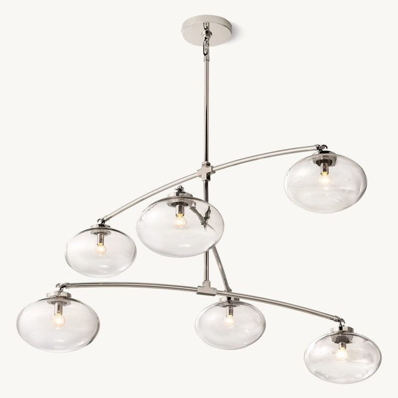 Celeste Clear Glass Mobile Round Chandelier