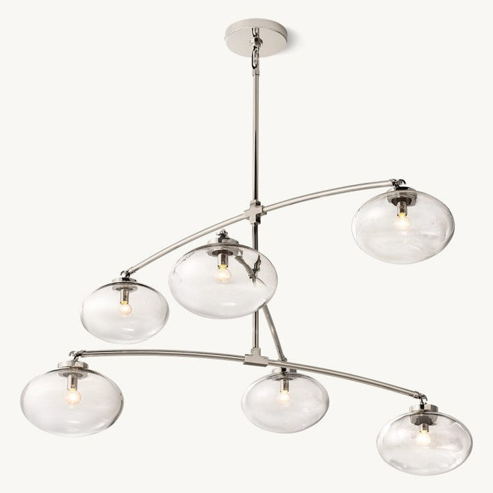 Celeste Clear Glass Mobile Round Chandelier