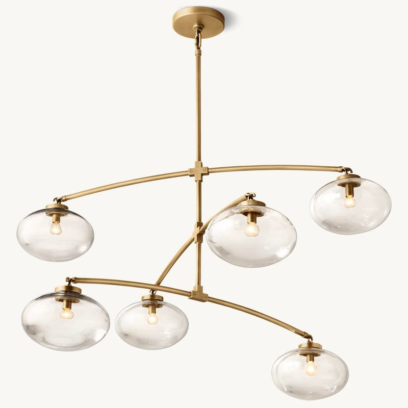 Celeste Clear Glass Mobile Round Chandelier