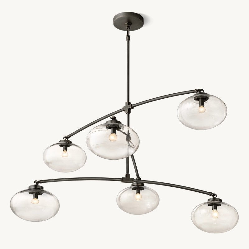 Celeste Clear Glass Mobile Round Chandelier