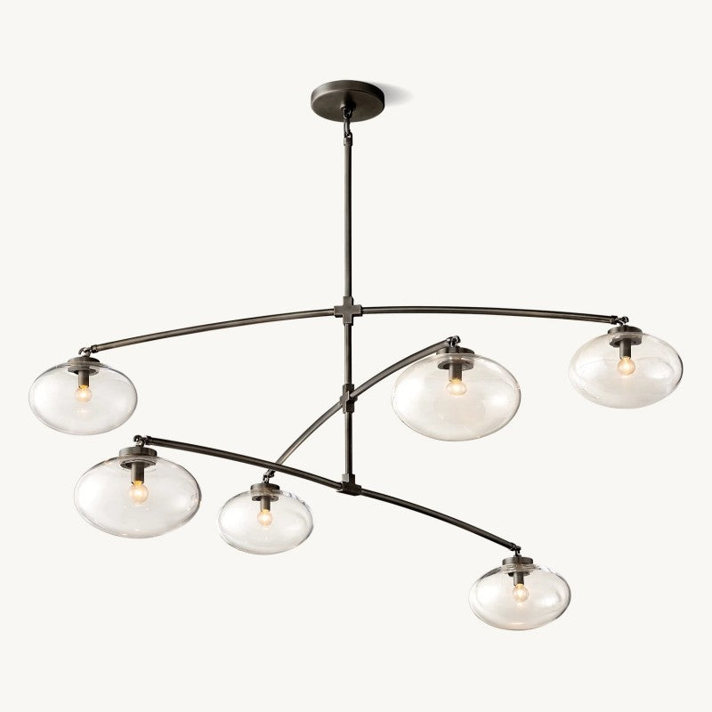 Celeste Clear Glass Mobile Round Chandelier