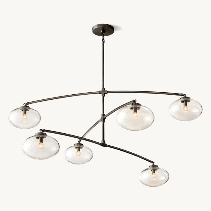 Celeste Clear Glass Mobile Round Chandelier