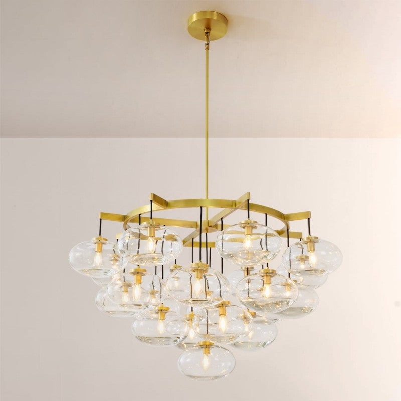 Celeste Clear Glass Round Chandelier 48"