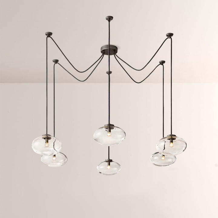 Celeste Clear Glass Suspended Chandelier 84"