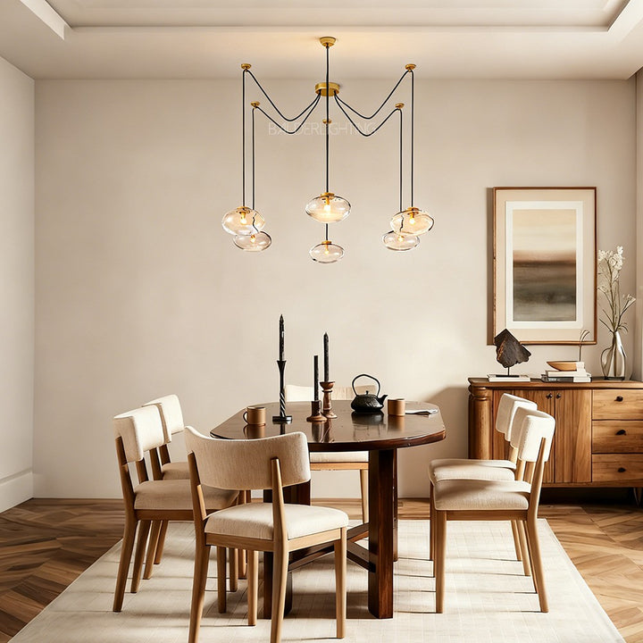 Celeste Clear Glass Suspended Chandelier 84"