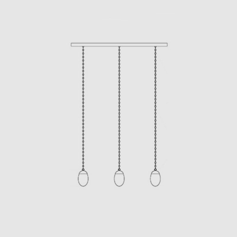 Celestial Pebble Linear Chandelier with Chain