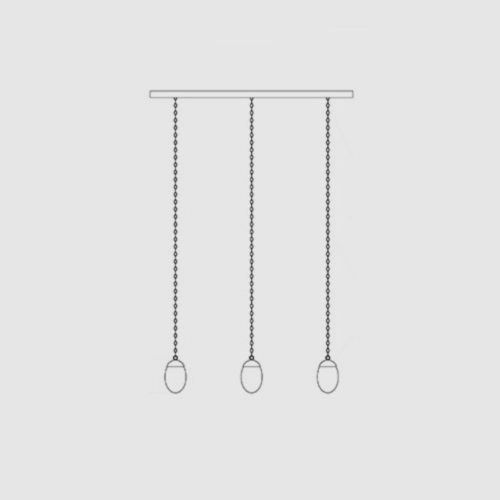 Celestial Pebble Linear Chandelier with Chain