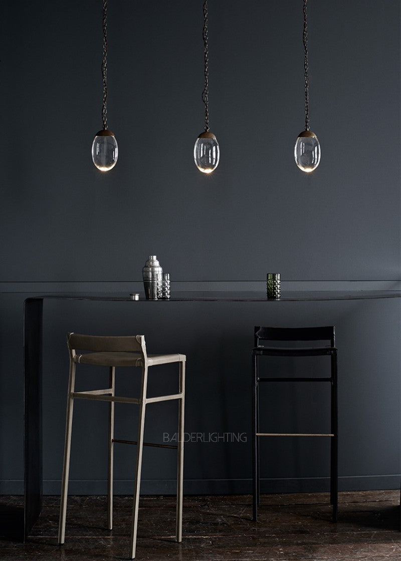 Celestial Pebble Linear Chandelier with Chain