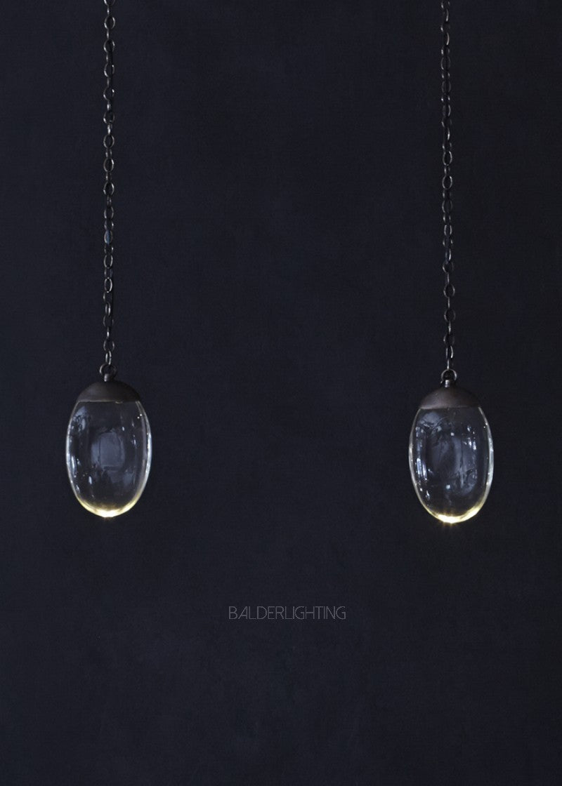 Celestial Pebble Linear Chandelier with Chain