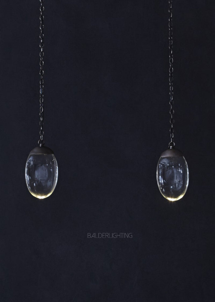 Celestial Pebble Linear Chandelier with Chain