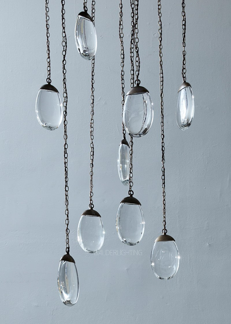 Celestial Pebble Round Chandelier with Chain