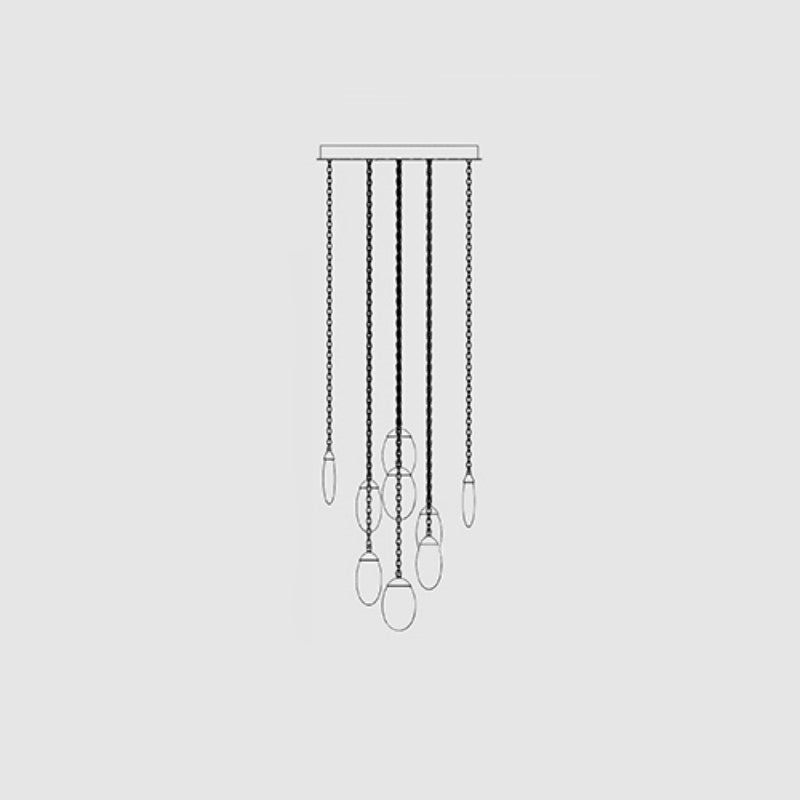 Celestial Pebble Round Chandelier with Chain