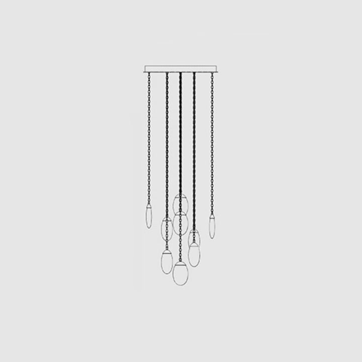 Celestial Pebble Round Chandelier with Chain