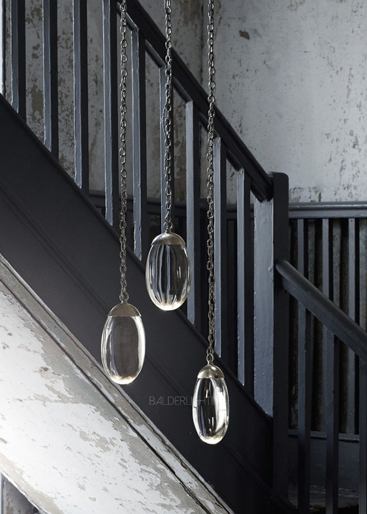 Celestial Pebble Round Chandelier with Chain