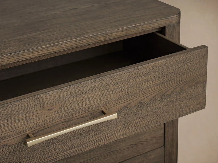 Celira Oak Wood Six Drawer Dresser