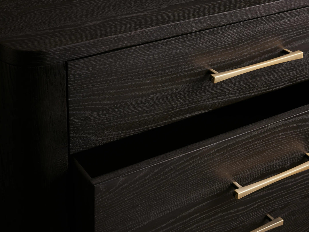 Celira Oak Wood Five Drawer Dresser