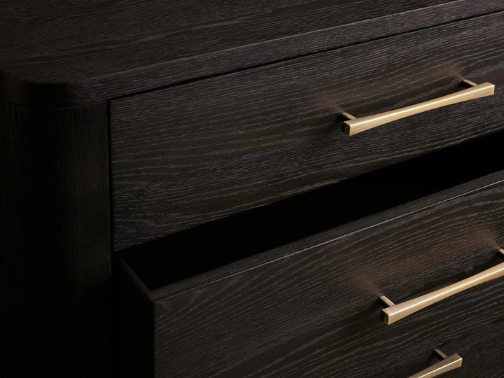 Celira Oak Wood Five Drawer Dresser