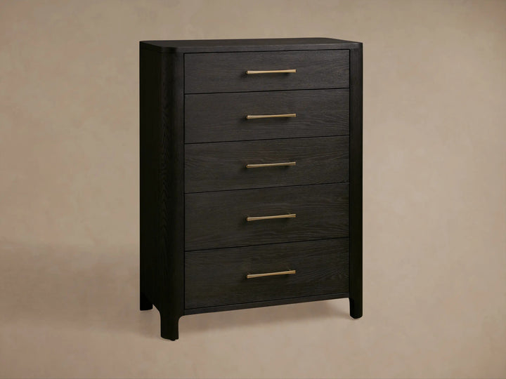 Celira Oak Wood Five Drawer Dresser