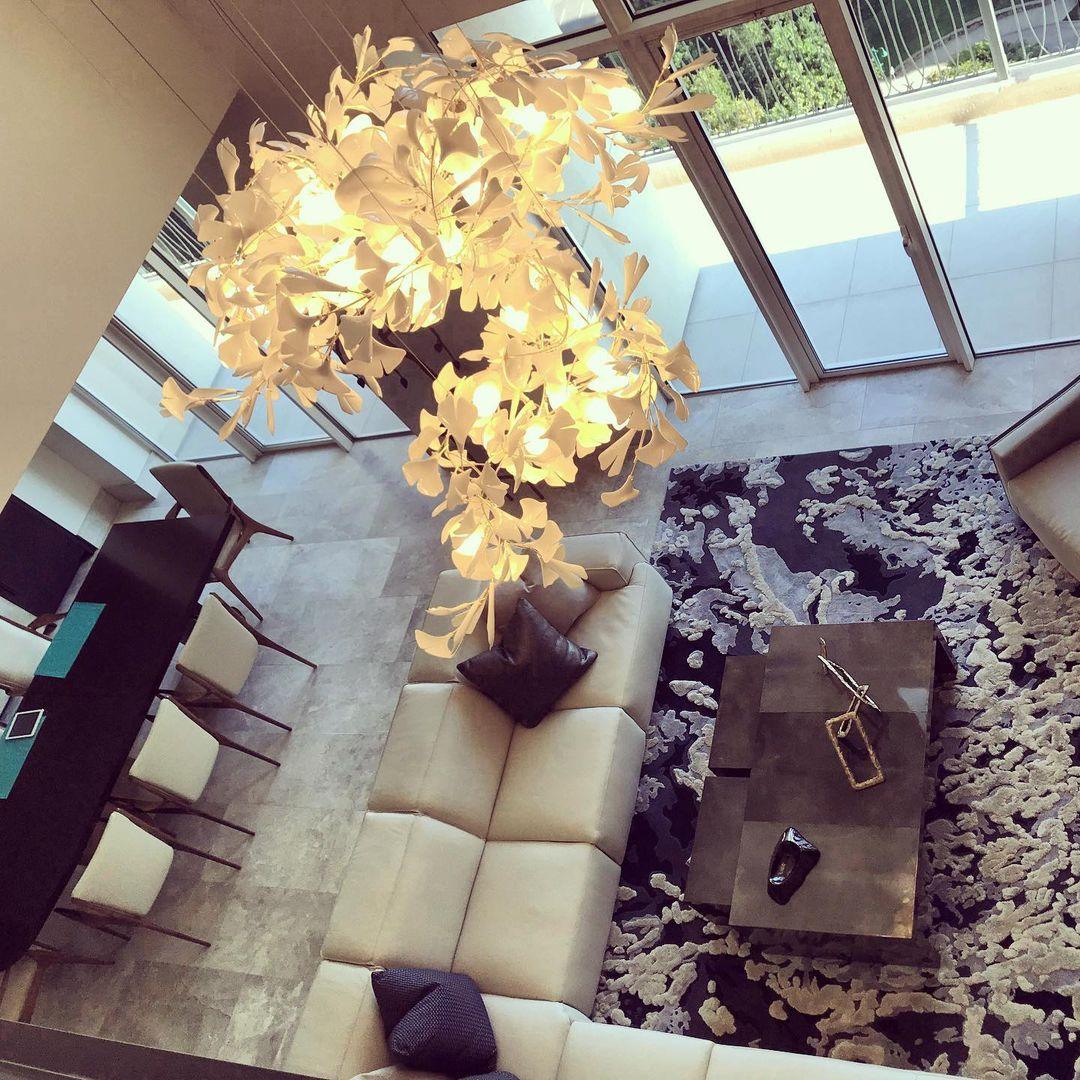 Ceramic Ginkgo B Chandelier