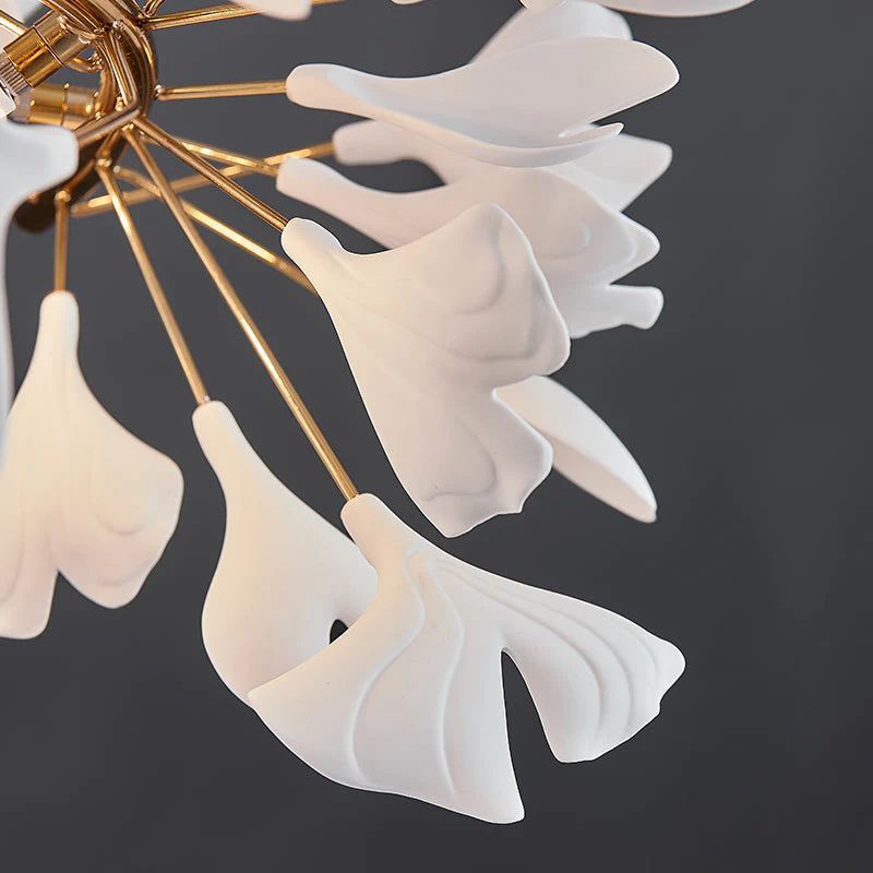 Ceramic Ginkgo Branch Chandelier