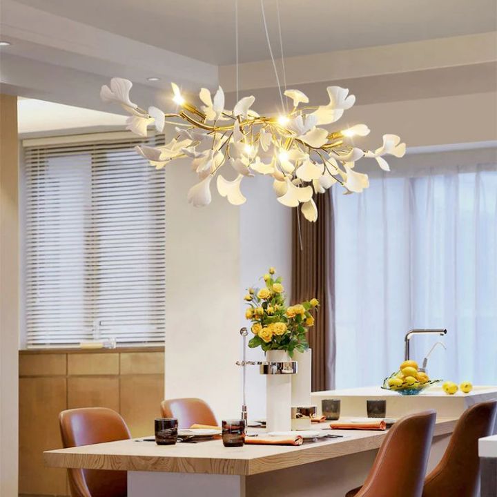 Ceramic Ginkgo Luxury Chandelier Style C