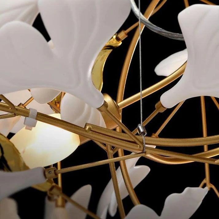 Ceramic Ginkgo Luxury Chandelier Style D