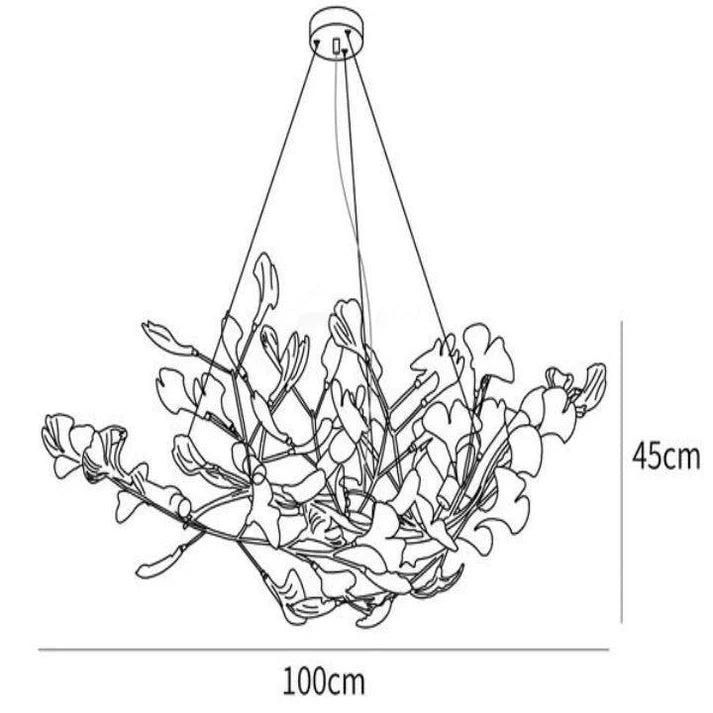 Ceramic Ginkgo Luxury Chandelier Style D