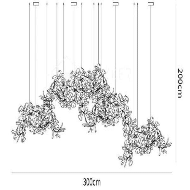 Ceramic Ginkgo Luxury Chandelier Style H
