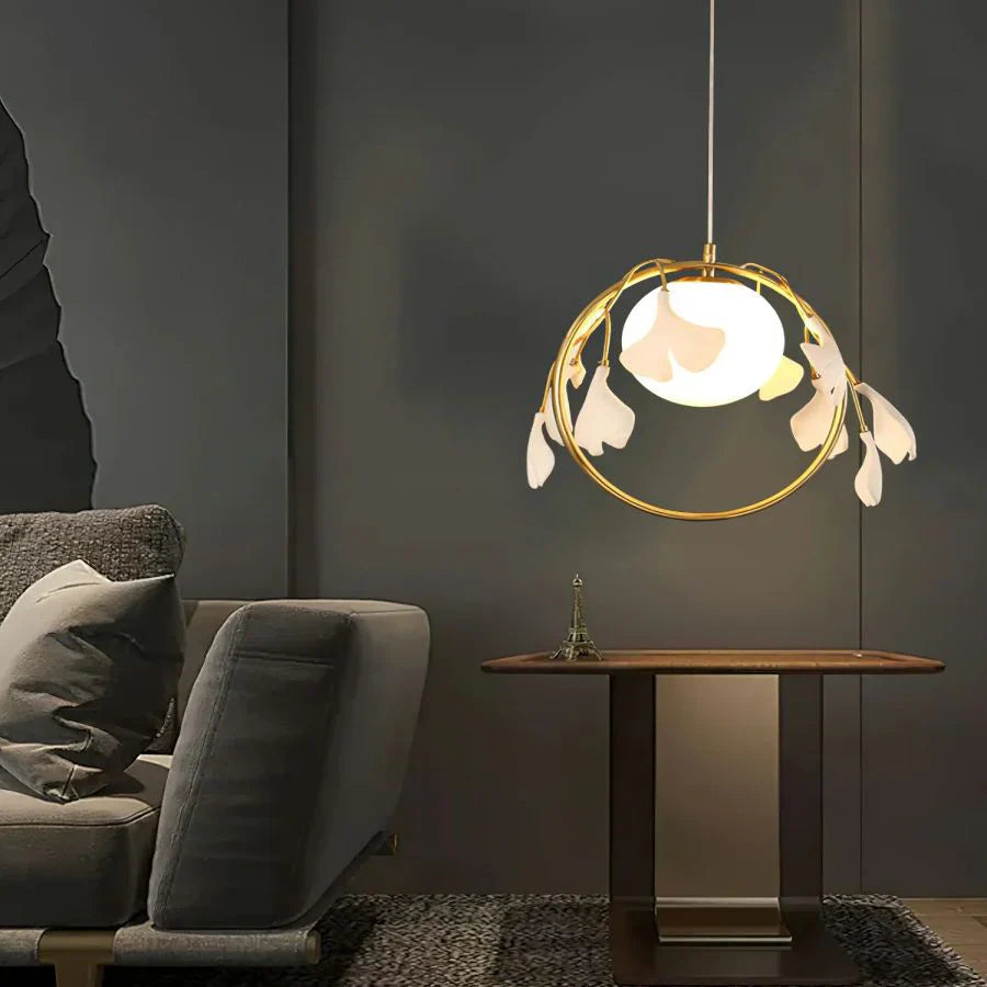 Ceramic Ginkgo Pendant Lamp